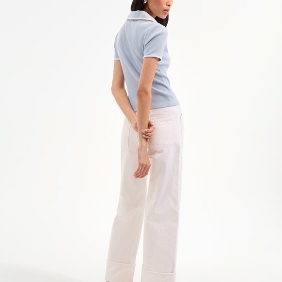 Veronica Beard Kearney Polo Tee With Contrast Piping - Picture 2 of 8